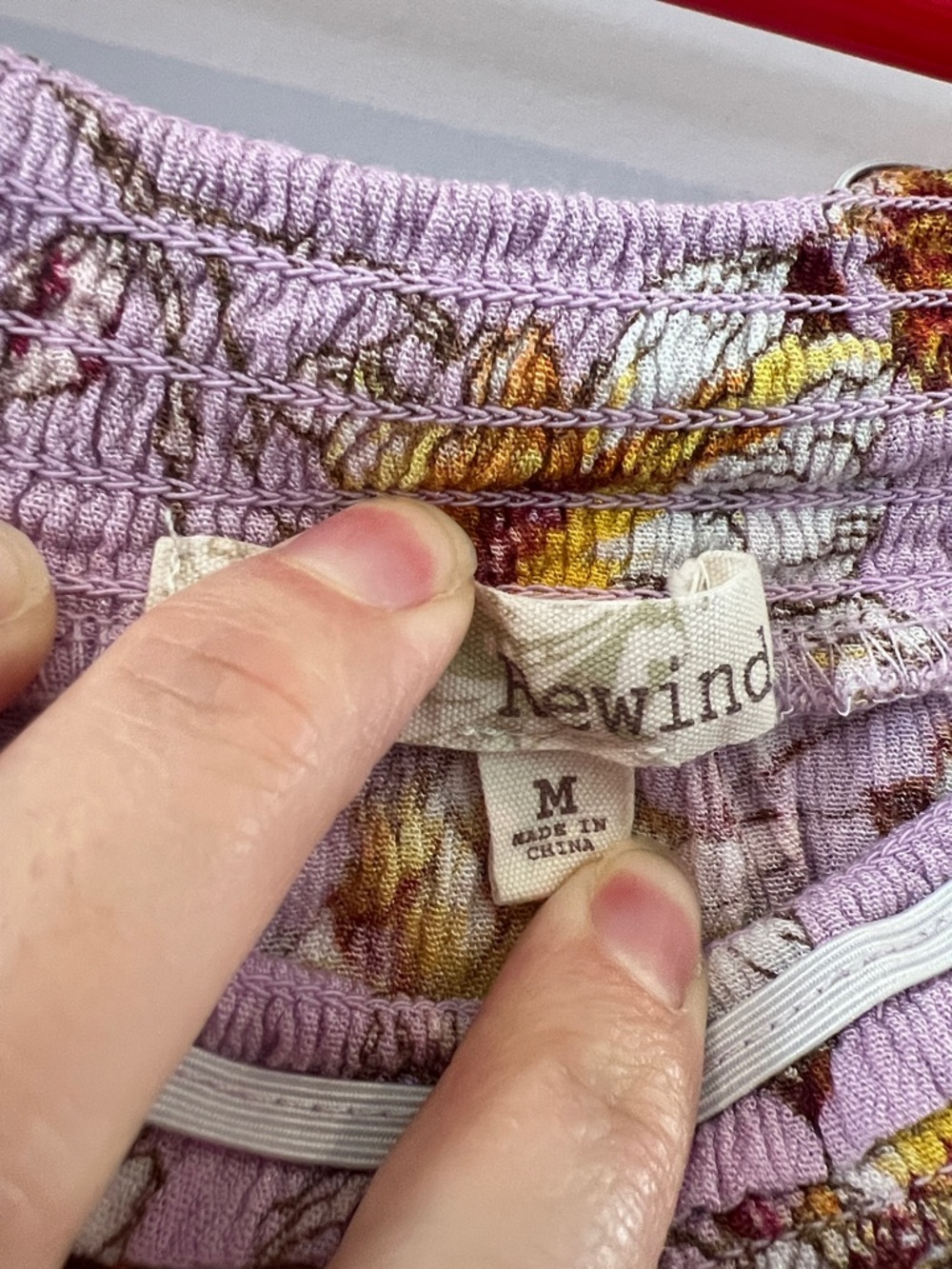 Rewind Lavender Floral Off-the-Shoulder Blouse - Picture 2 of 3